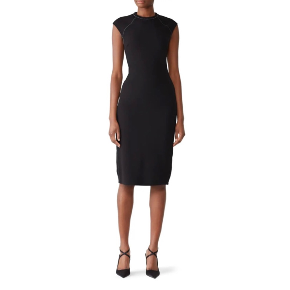 Rachel Roy Collection Black Topstitch Sheath Dress Size XL $139